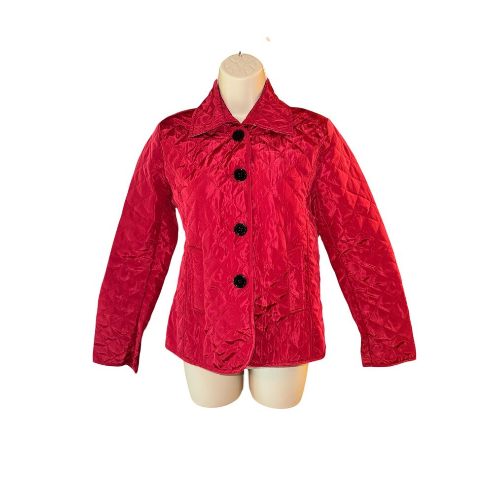 Red Quilted Coat | Size‎ M (Runs Small) | Lightweight Outerwear